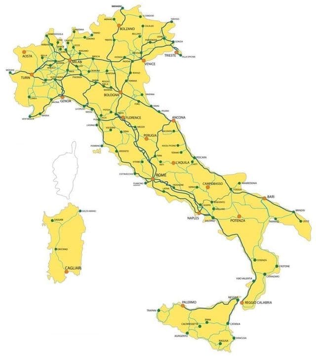 Veneza no mapa da Itália