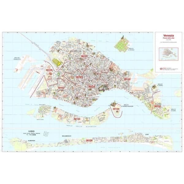 Mapa de códigos postais de Veneza
